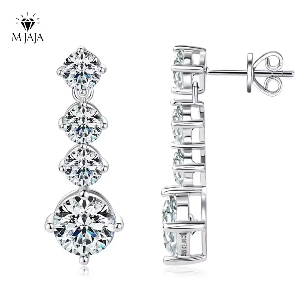 M-JAJA Moissanite boucles d'oreilles pour femmes diamant pendentif boucle d'oreille 925 en argent Sterling mariée fête de mariage bijoux de luxe cadeau