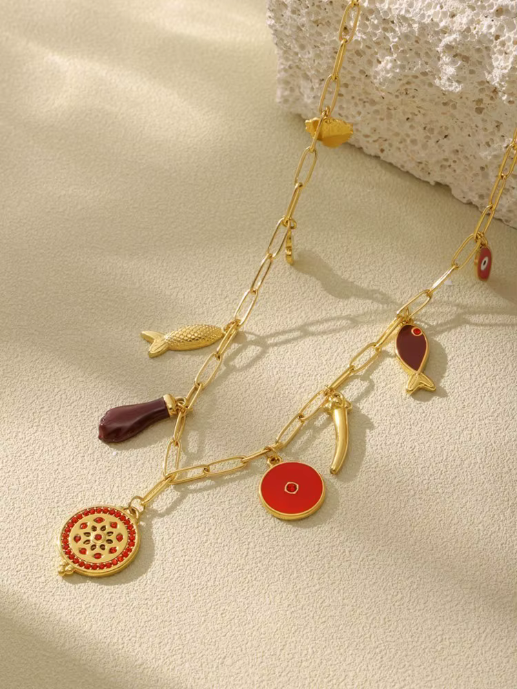 Collier chaînes en acier inoxydable pour femmes