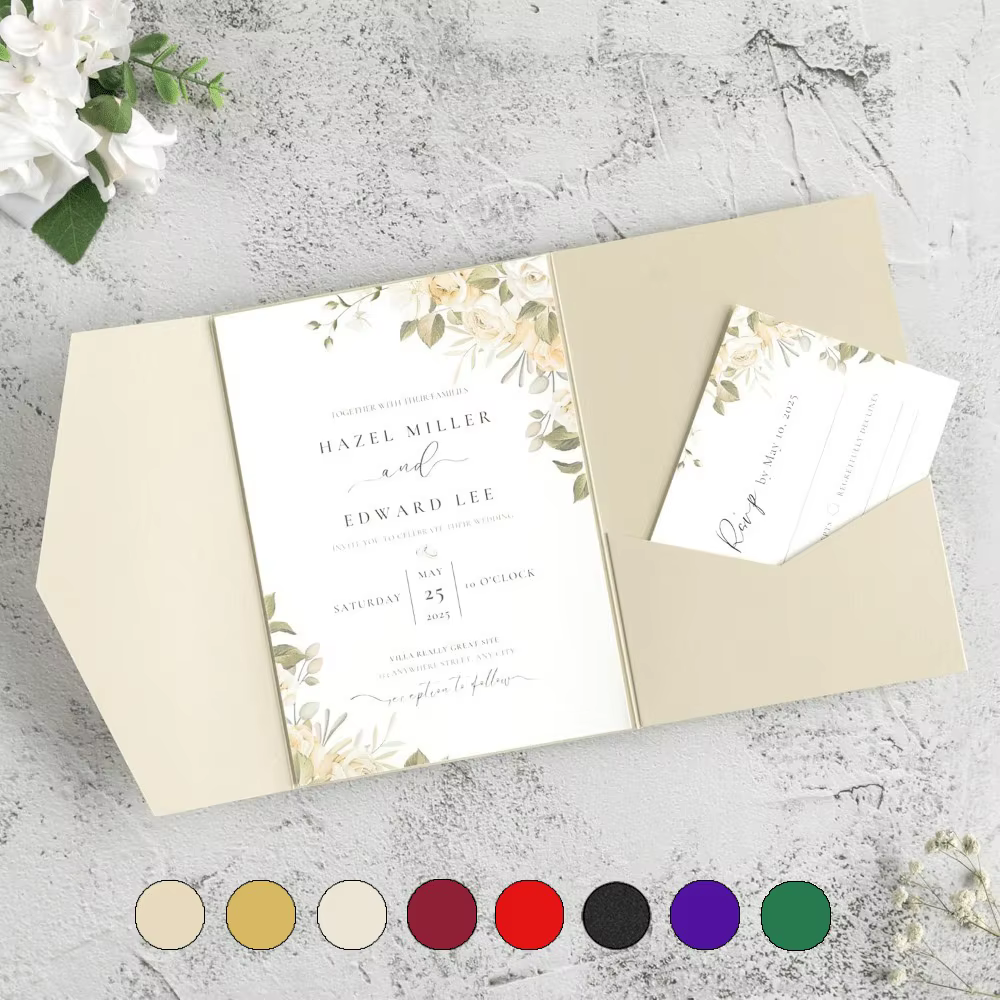 20 enveloppes d'invitation de mariage pliables