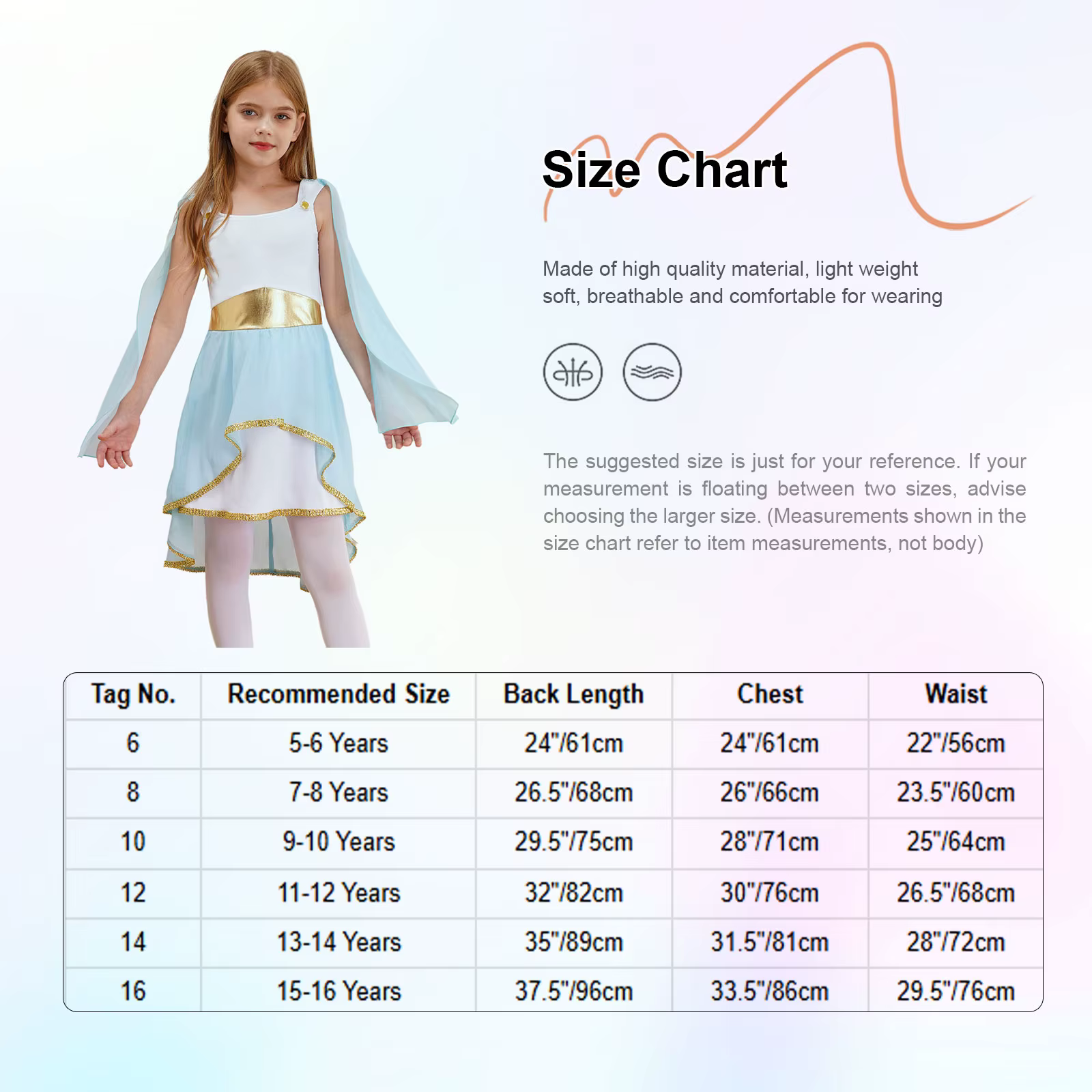 Robe de Princesse Toge Grecque pour Fille