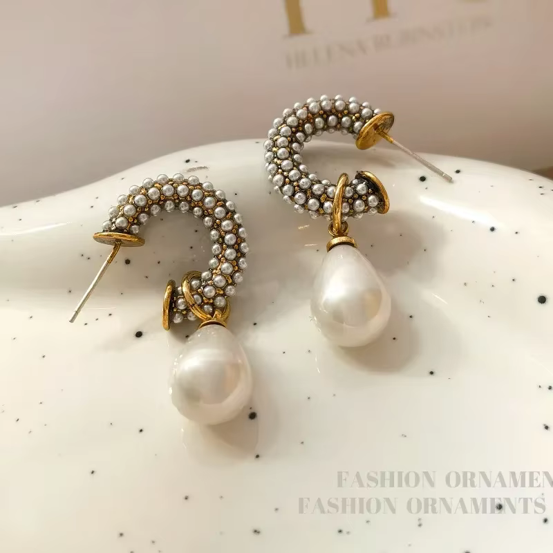 Boucles d'oreilles en forme de larme simulées pour femmes