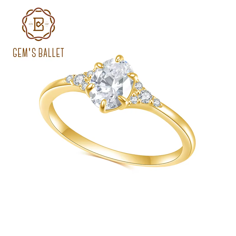 GEM'S BALLET-Bague de Fiançailles Moissanite pour Femme