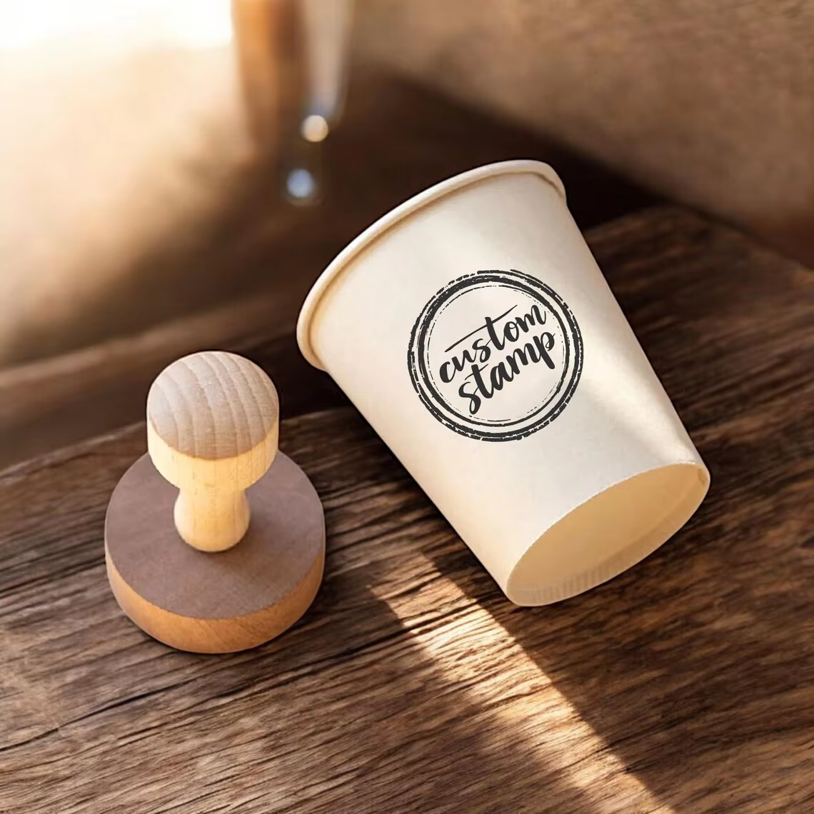 Tampon en bois personnalisé pour mariage