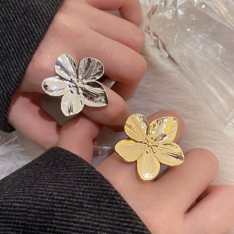 Boucles d'oreilles à fleurs en acier inoxydable pour femmes et filles