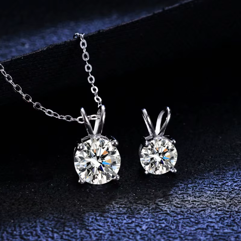 PomerceJelly-Collier Pendentif Moissanite pour Femme