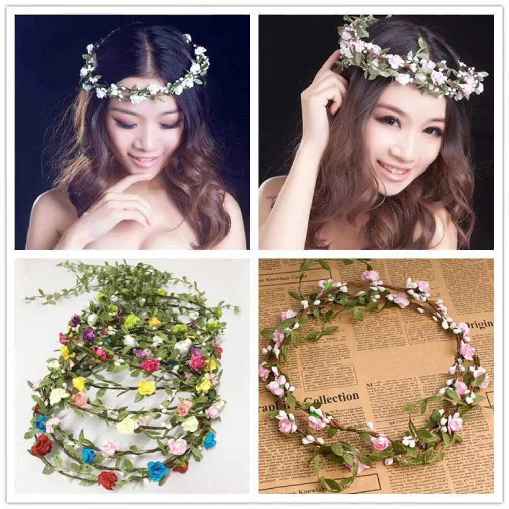Bandes de sauna à fleurs bohème pour mariée