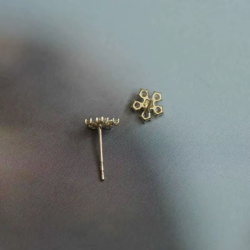GOLDtutu – boucles d'oreilles cinq diamants en or pur 9k pour femmes