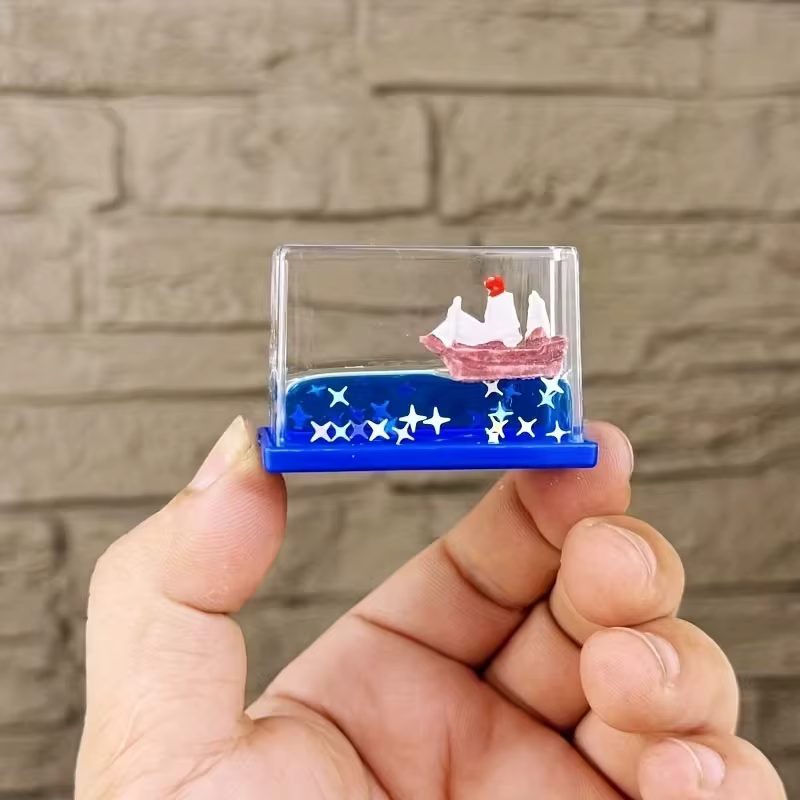 [Mer Insubmersible] Modèle de bateau en acrylique pour décoration | Remplissage d'huile transparente | Le cadeau