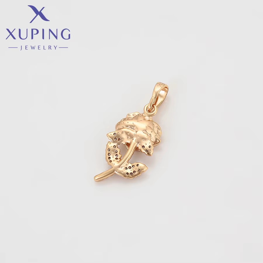Xuping bijoux nouveau charme Rose fleur pendentif collier de couleur or