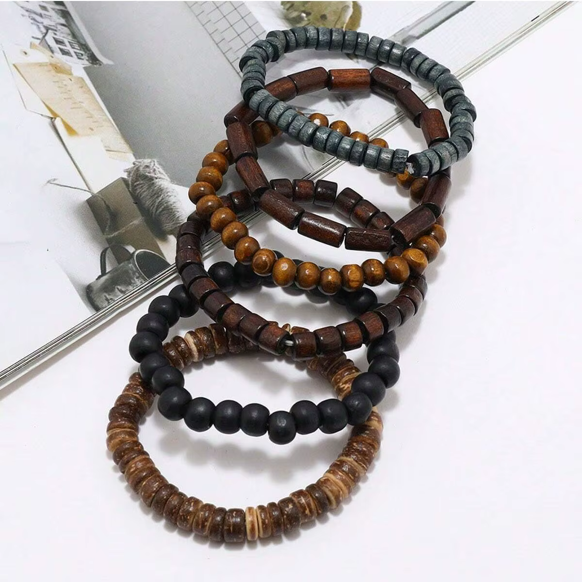 Wodeen – Bracelet tressé en cuir pour hommes