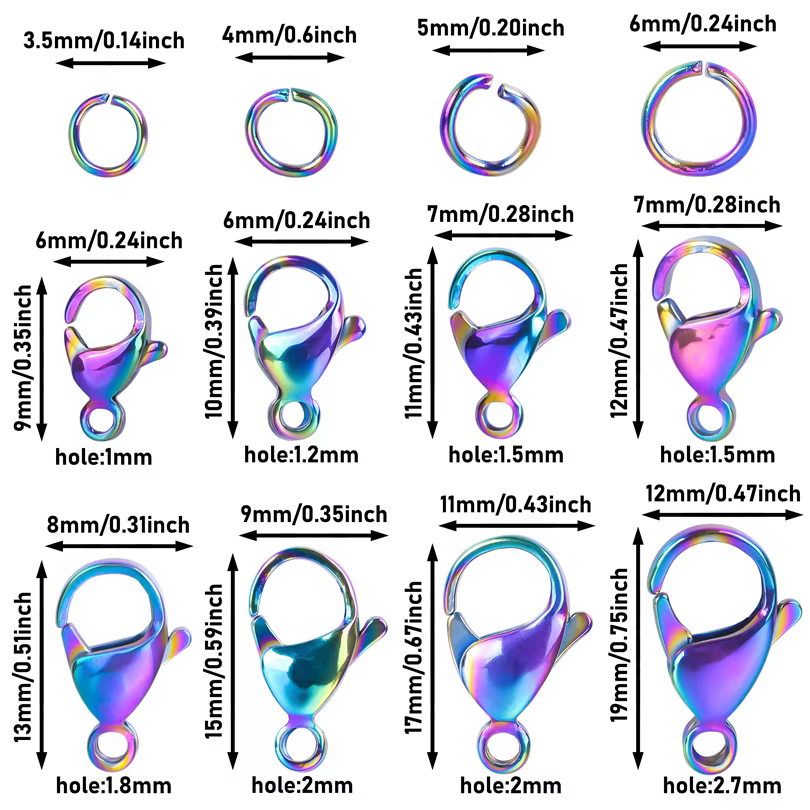 Ensemble de bijoux arc-en-ciel
