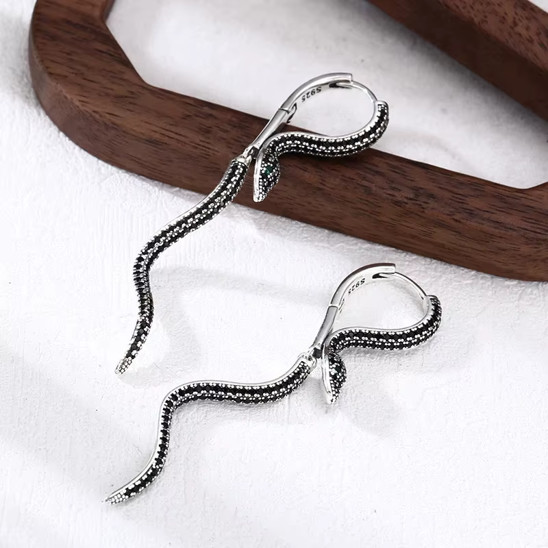 Boucles d'oreilles carrées Vintage en argent Sterling 925 pour femmes