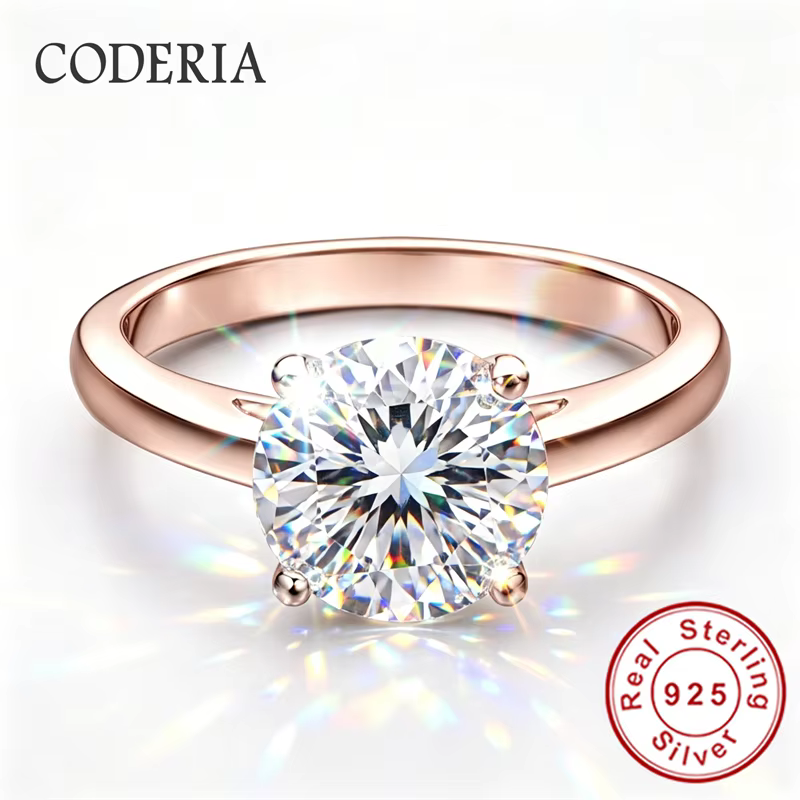 Superbe Bague de Fiançailles Ronde en Moissanite 2 Carats