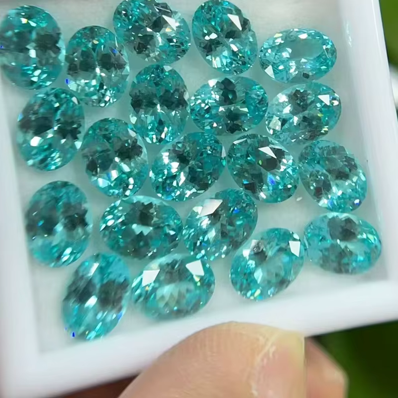 Paraiba mer BlueLab cultivé bleu gemme ronde poire émeraude coeur rayonnant ovale