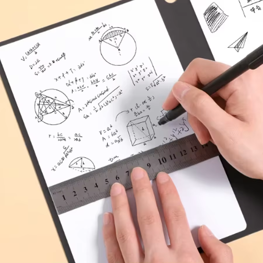 Ensemble de carnet de notes A5 réutilisable avec stylo pour tableau blanc