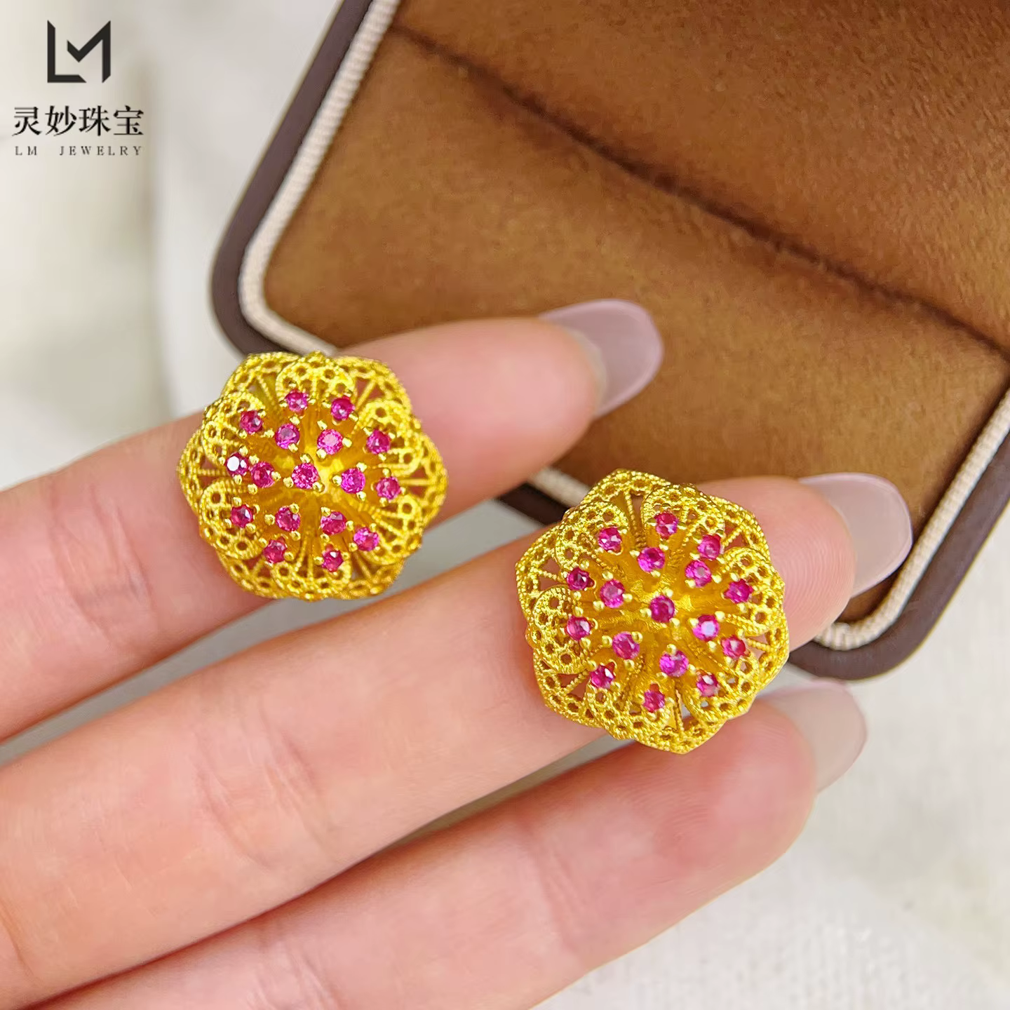 Bague en or 24 carats de luxe 9999