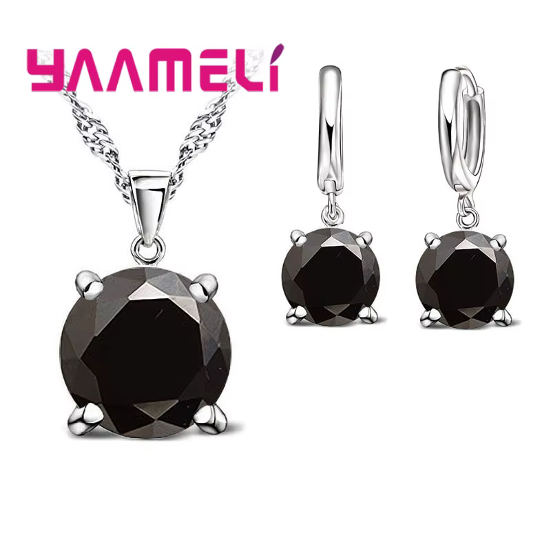 Ensembles de bijoux en argent regardé 925 pour femmes