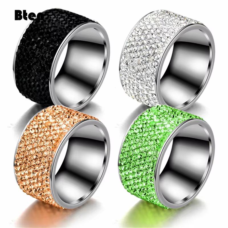 Bten – bague de fiançailles et de mariage en acier inoxydable pour femme