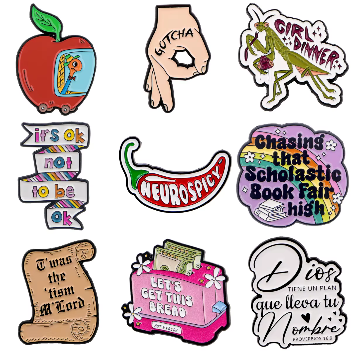 LET'S GET THIS broches à pain pour femmes citations féminisme broche en émail Badge en métal bijoux vêtements sac à dos accessoires cadeau