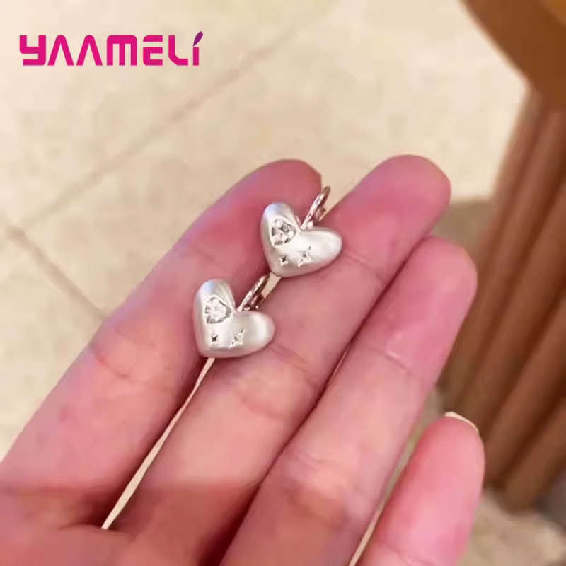 Boucles d'oreilles en forme de cœur pour femmes