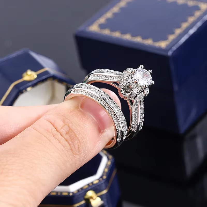Bague de mariage en cristal et Zircon de haute qualité