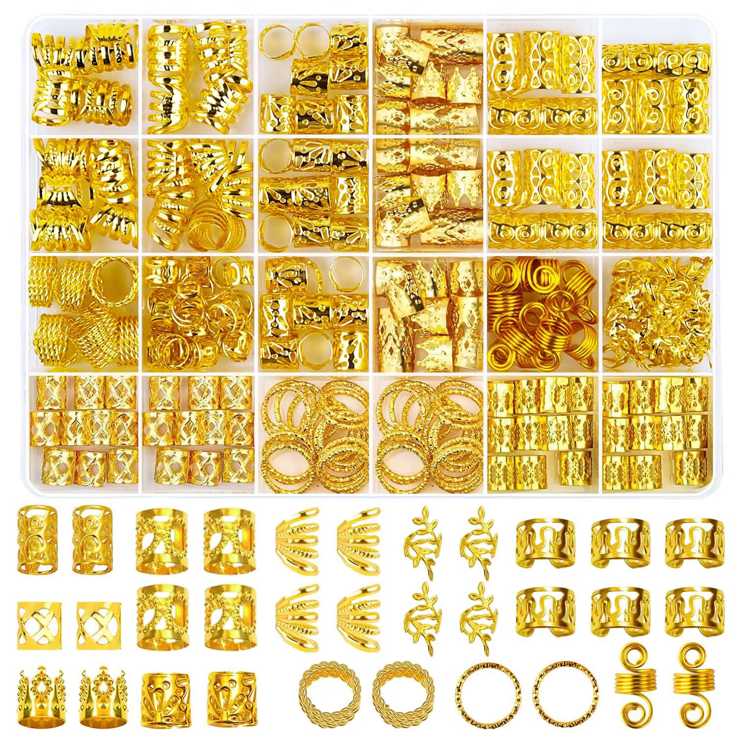 290 pièces argent or cheveux perles bijoux tresse accessoires pinces