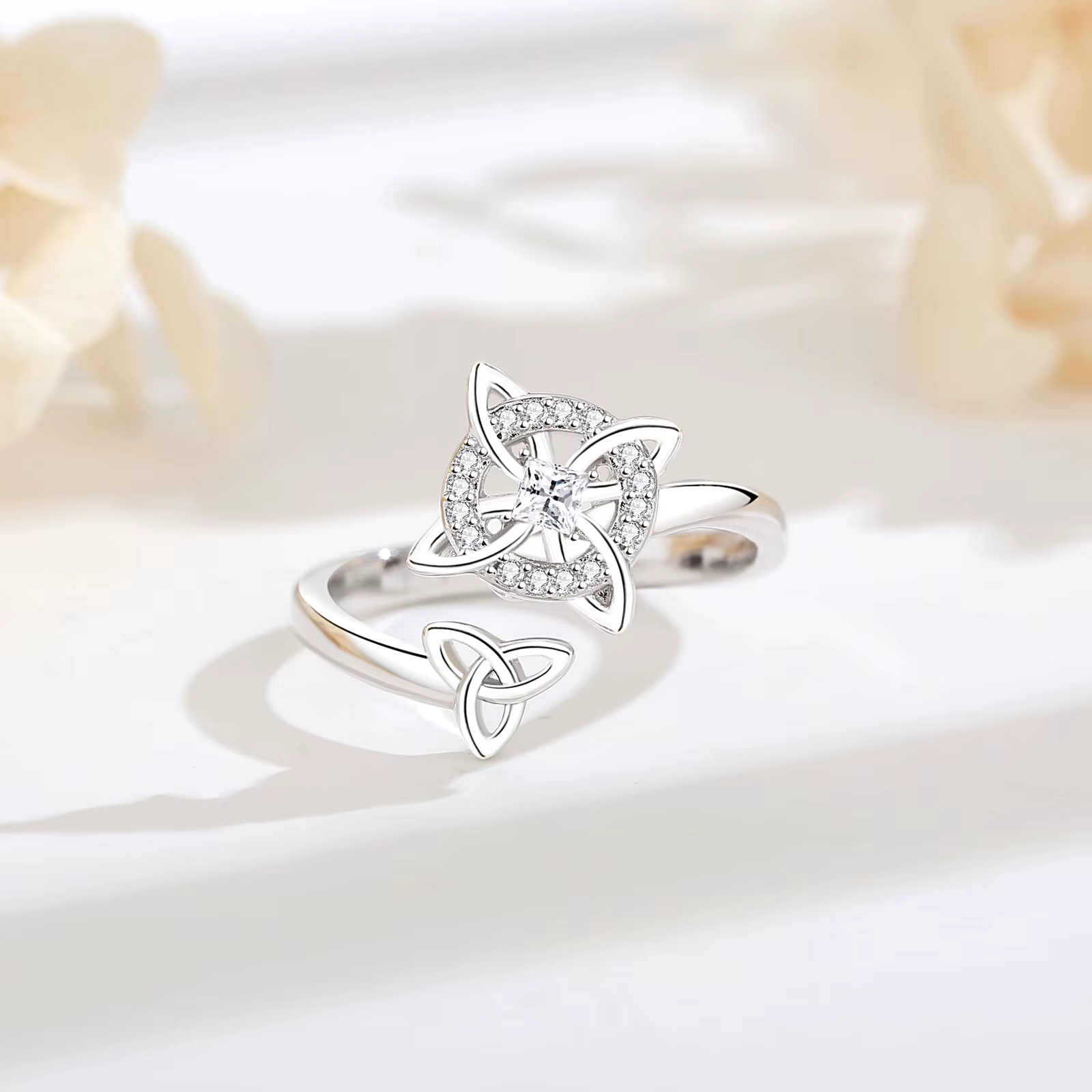 Bague ajustable Eudora en argent sterling 925