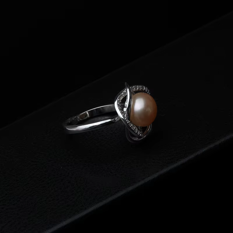 Véritable bague d'eau douce avec vraie perle femme