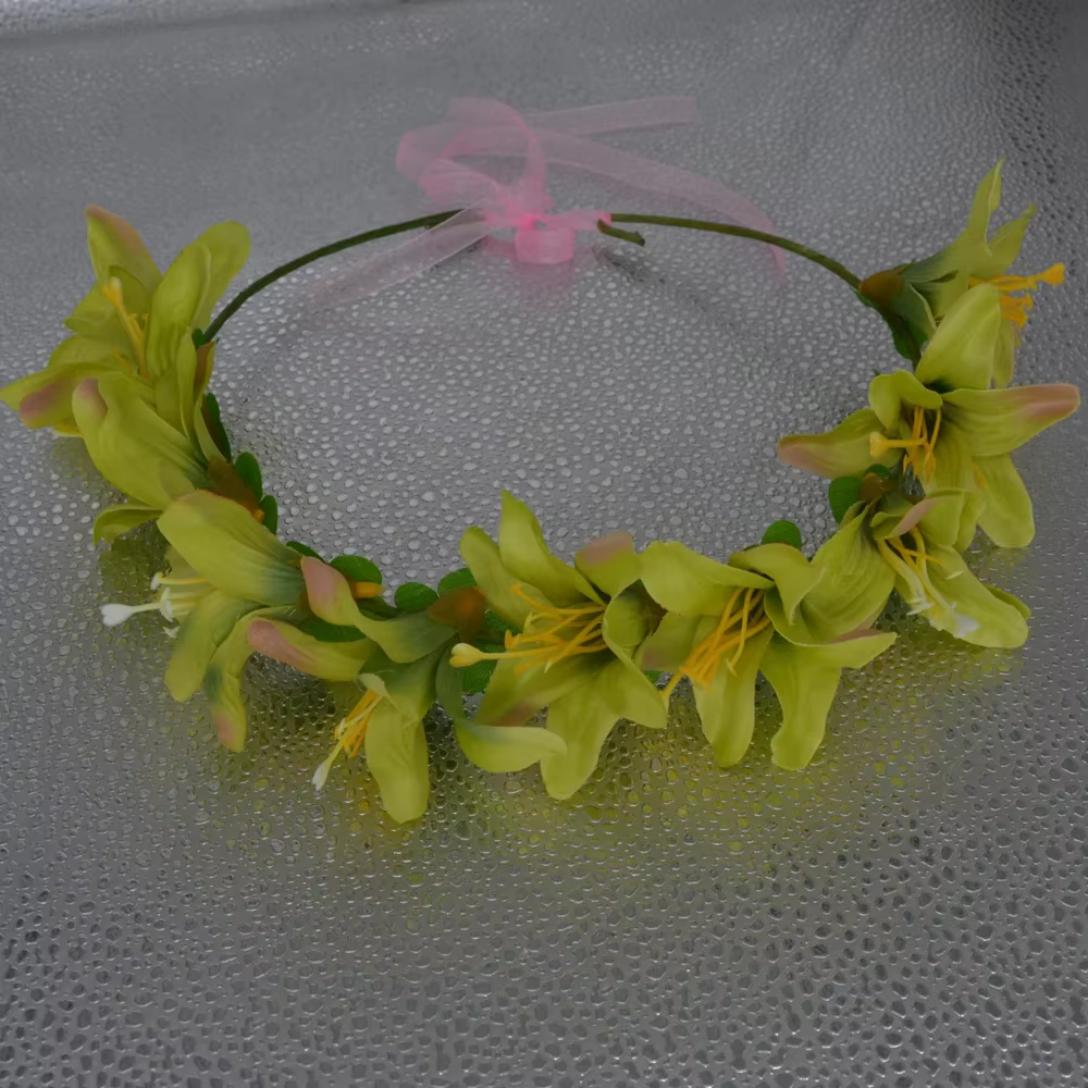 Femmes fille fleur couronne bandeau Halo