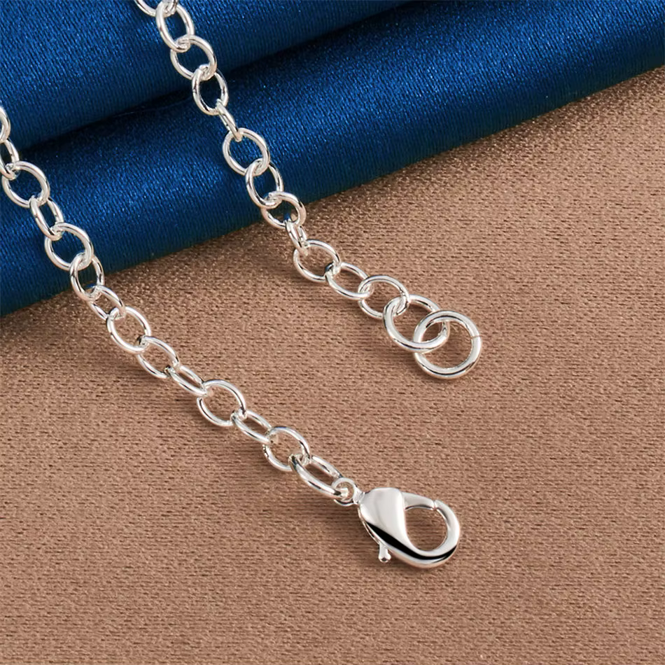 Collier Cadenas d'Amour Exquis en Argent Sterling 925 pour Femme – Accessoire de Mode Élégant pour Fête et Fiançailles