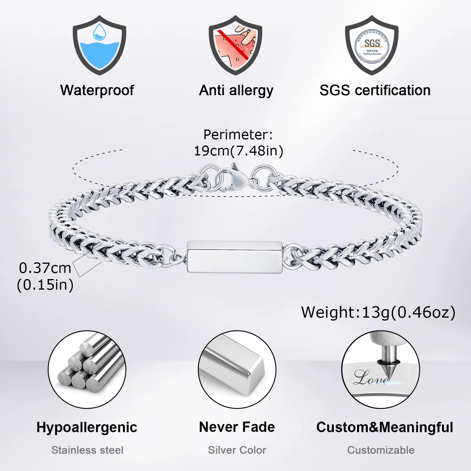 Bracelets élégants en chaîne Franco pour hommes
