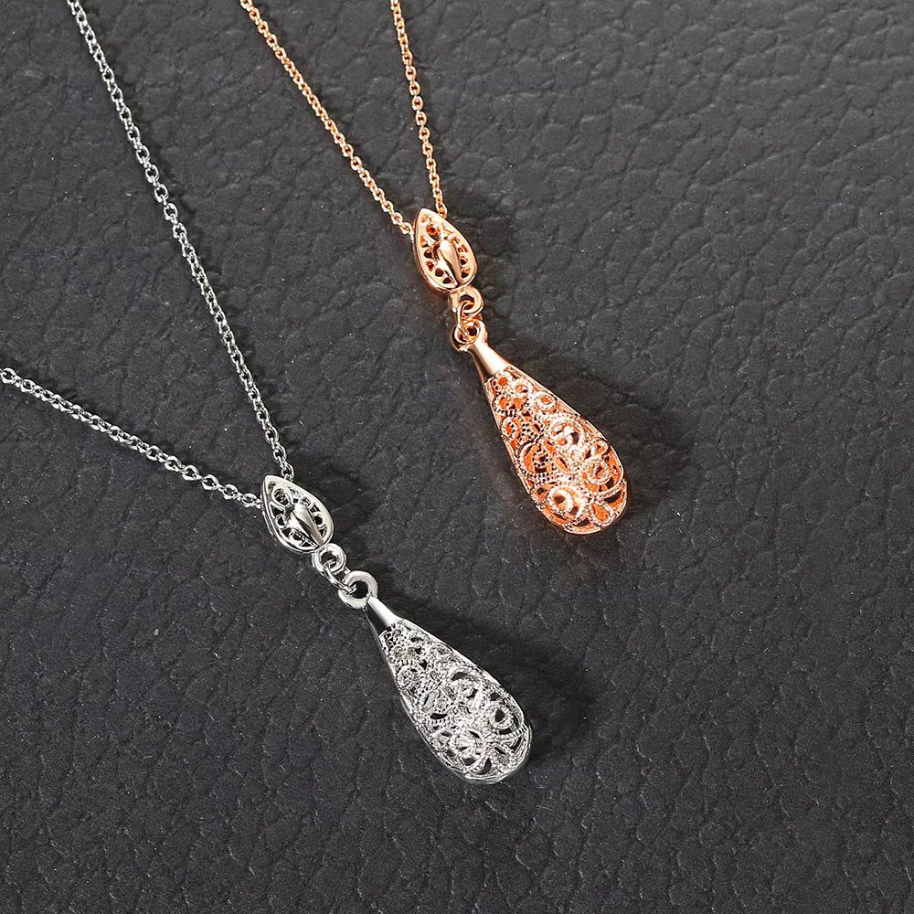 Ensemble de Bijoux Classique en Forme de Goutte d'Eau Ajourée