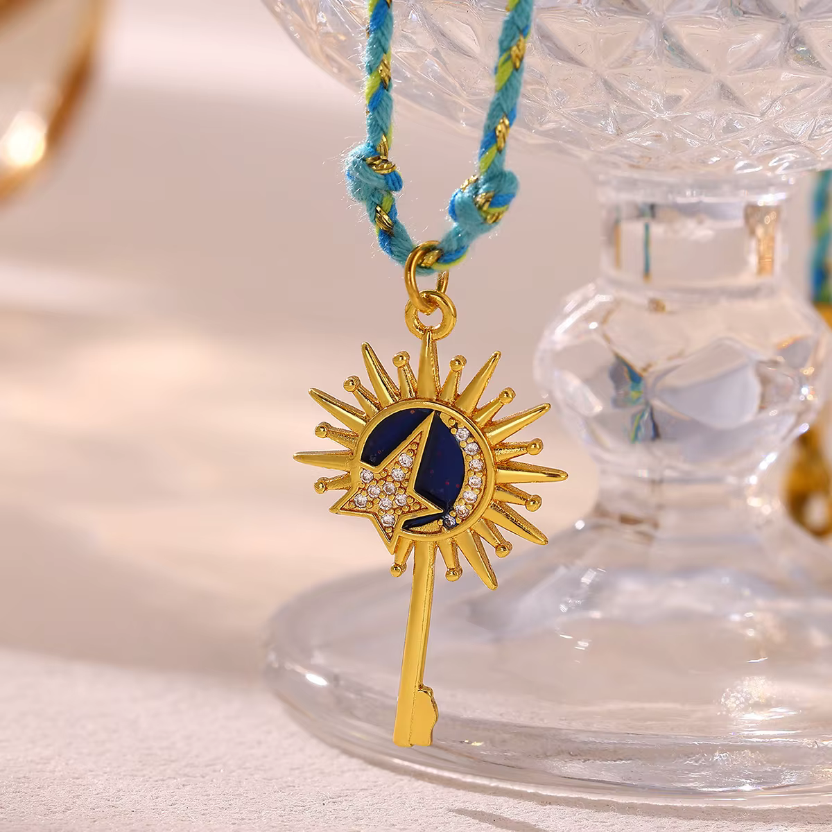 Collier tressé bohème œil porte-bonheur main de Hamsa pour femme