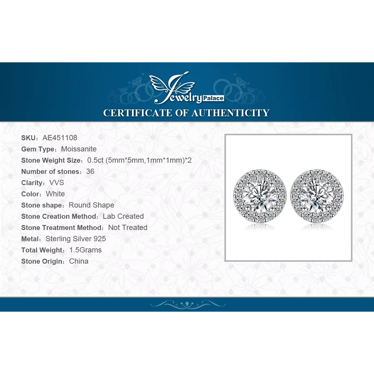 Moissanite D couleur Total 1ct rond 925 en argent Sterling Halo boucles d'oreilles pour femme or jaune plaqué or Rose