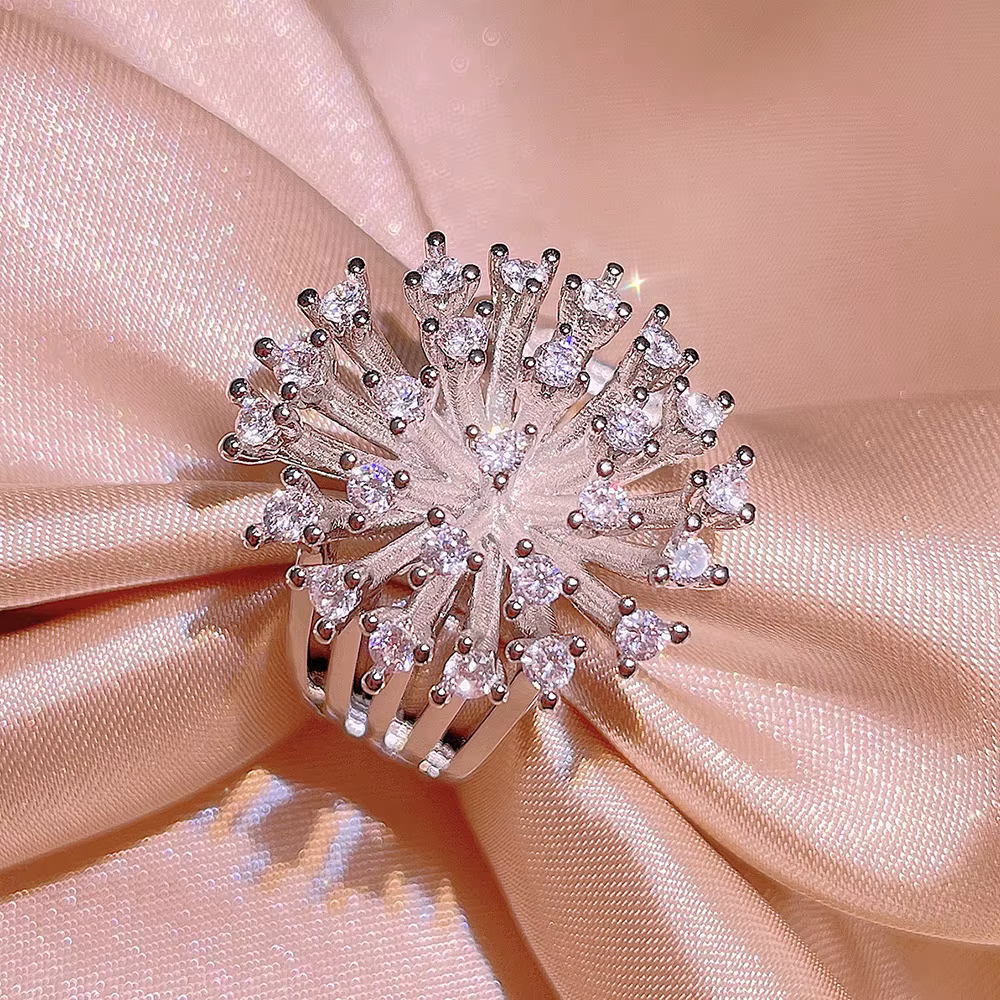 Bague flocon de neige en argent 925 pour femmes