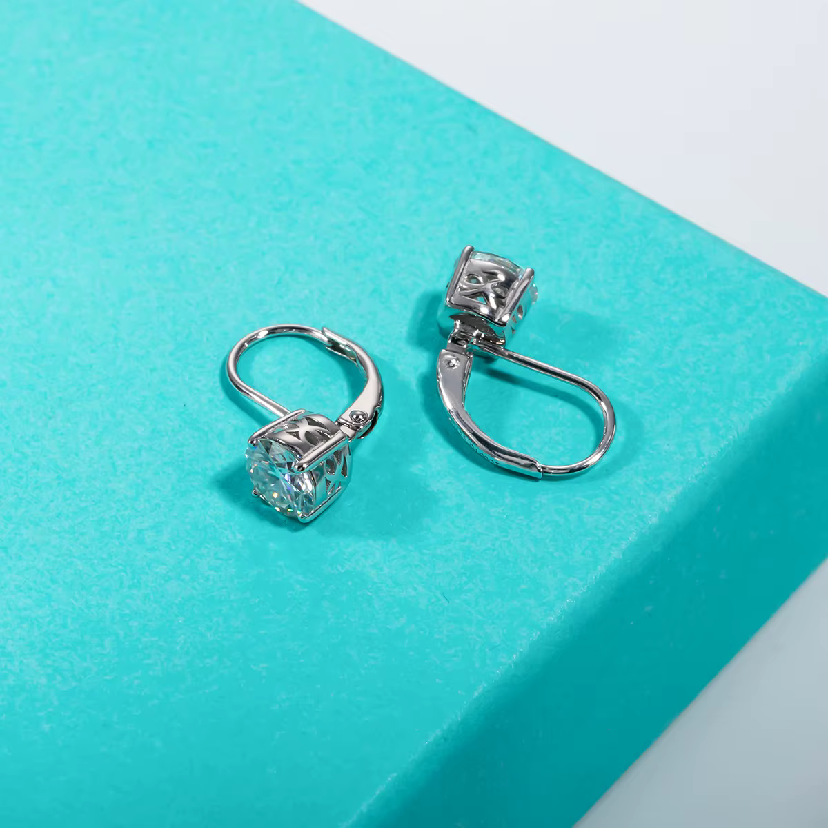 1 Carat D couleur Moissanite diamant boucles d'oreilles pendantes 925 en argent Sterling arc manchette