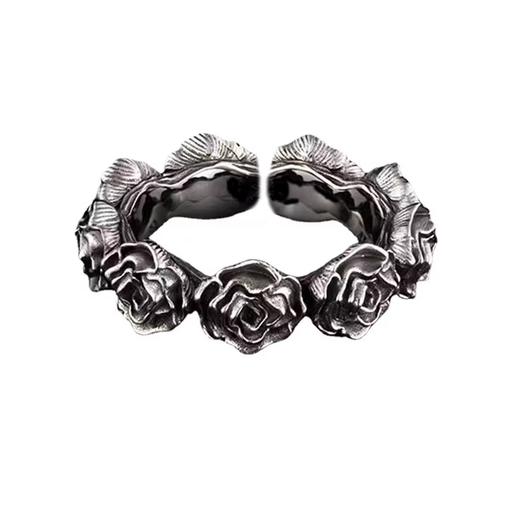 Bague romantique en argent regardé 925 pour femme