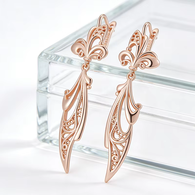 Kinel – boucles d'oreilles longues brillantes uniques pour femmes