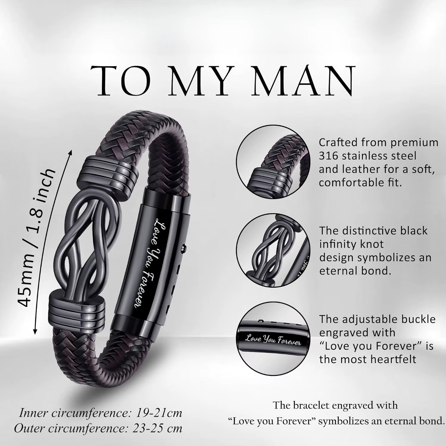 Cadeaux pour hommes Bracelet noeud cadeau de Noël