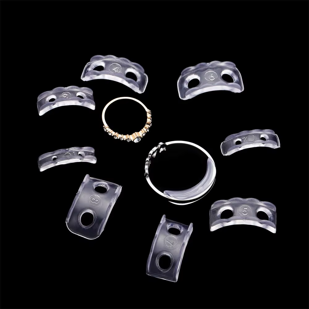 8 taille/taille de la boucle de boîte invisible transparent silicone