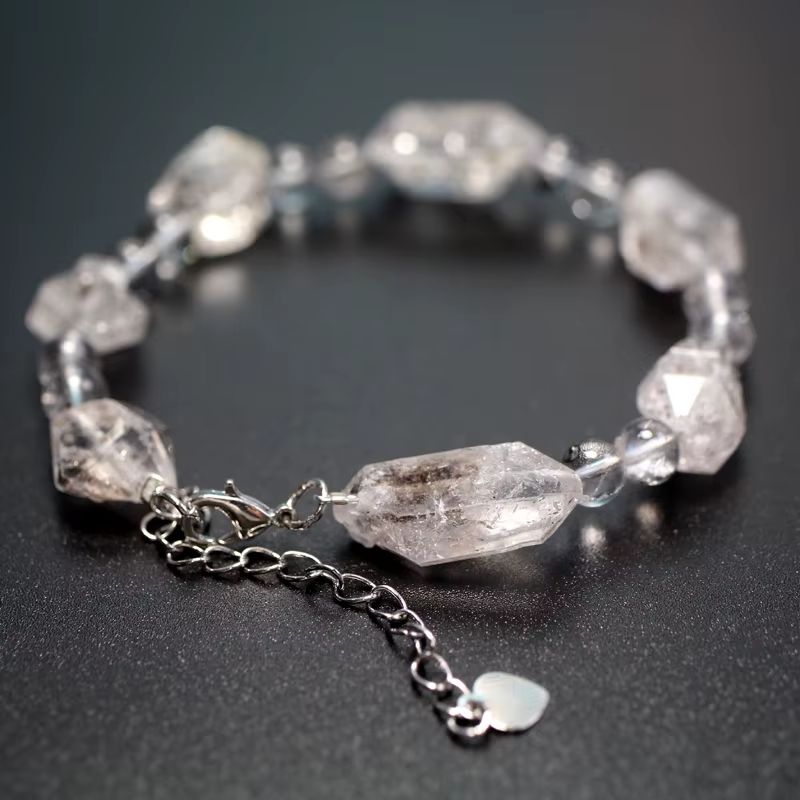 Meihan naturel Herkimer diamant énergie Quartz facettes perles irrégulières Bracelet pour la conception de fabrication de bijoux