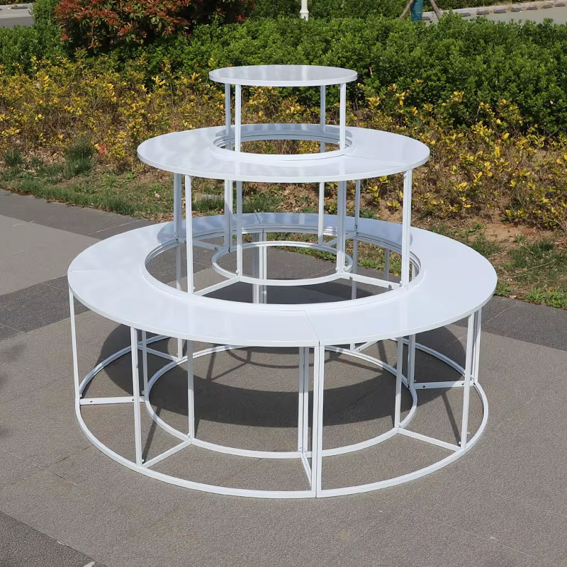 Table à dessert ronde en fer forgé
