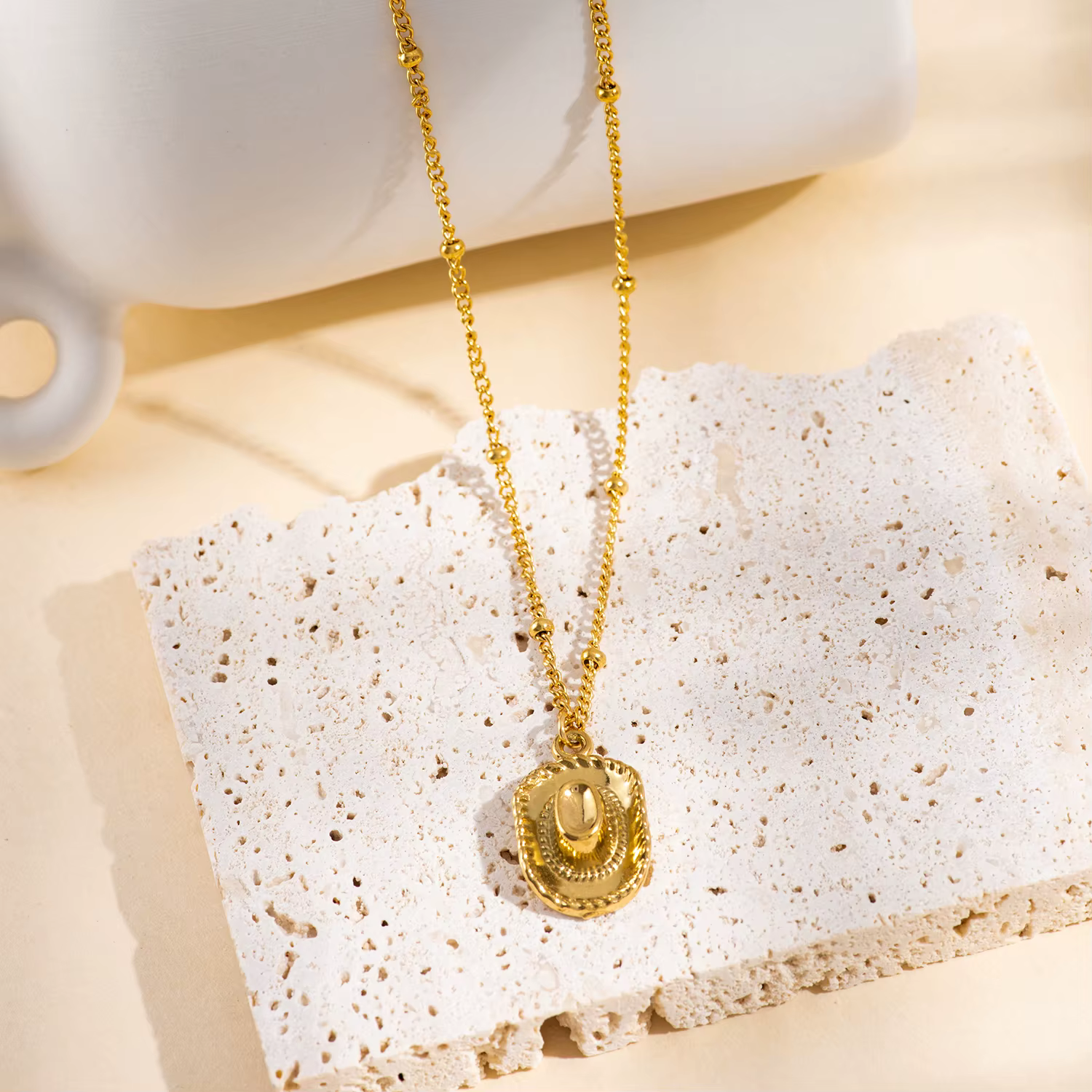 Collier pendentif chapeau de cowboy pour femmes