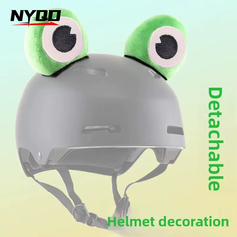 Mignon dessin animé casque bijoux grenouille Prince yeux