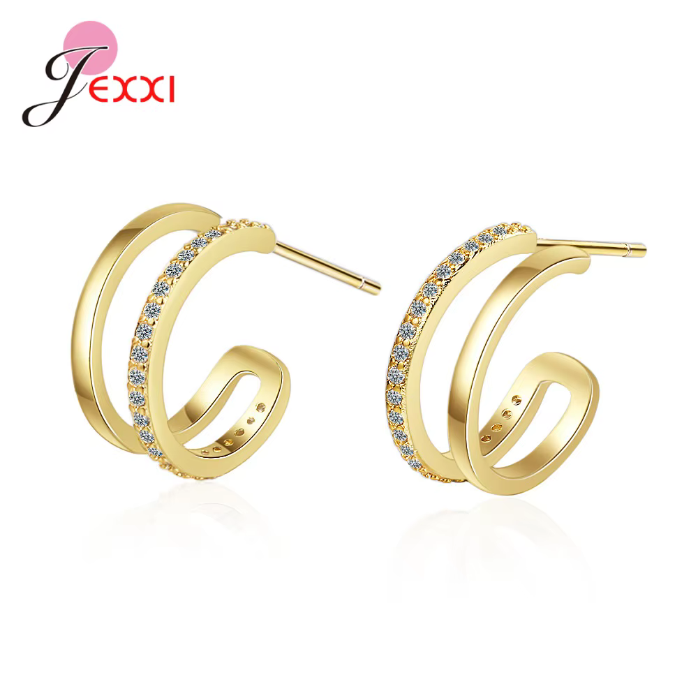 Boucles d'oreilles demi-cercle délicates pour femmes et filles