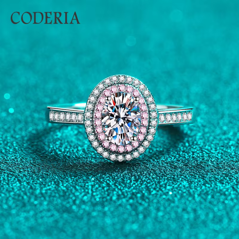 Bague en argent regardé 925 Moissanite nar1 carat