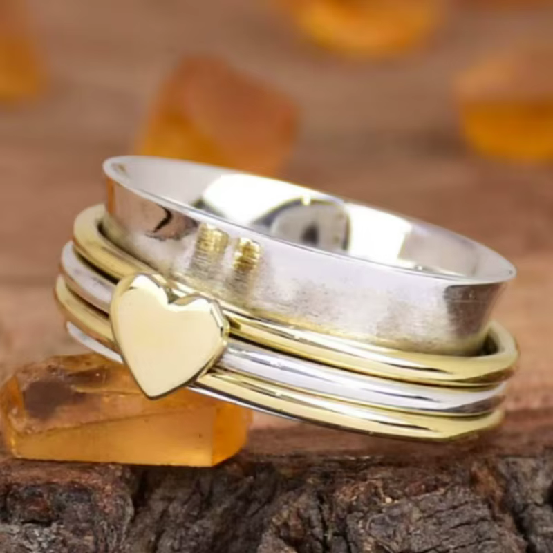 Bague de promesse romantique en forme de cœur