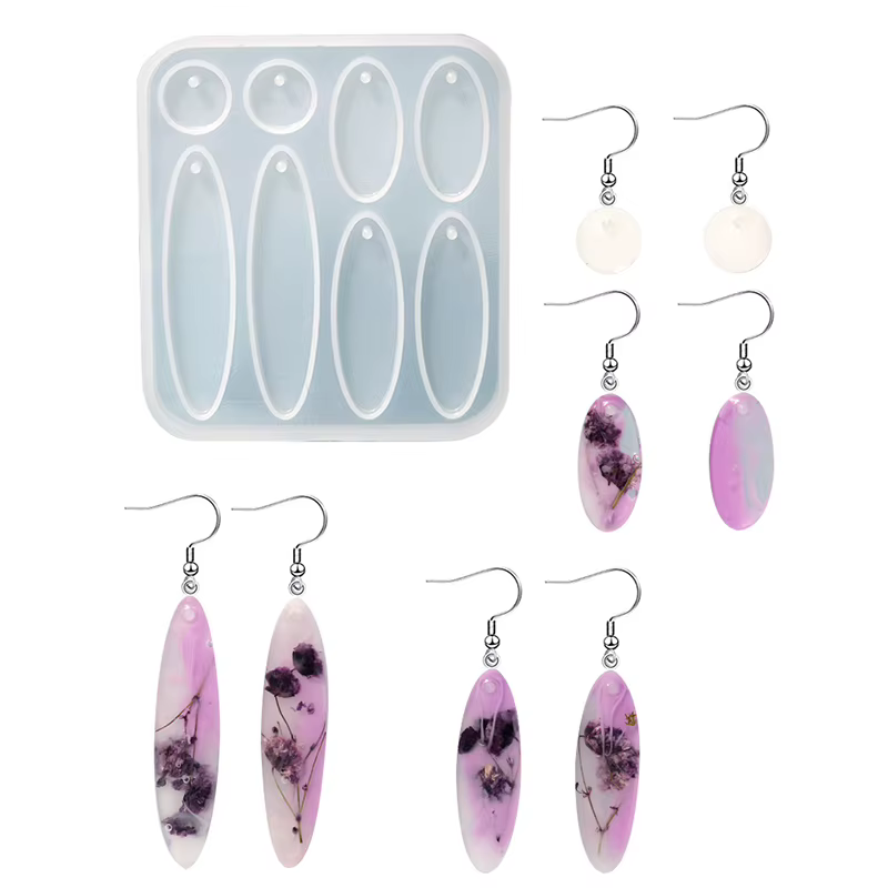 Moule géométrique en silicone pour pendentif de boucle d'oreille