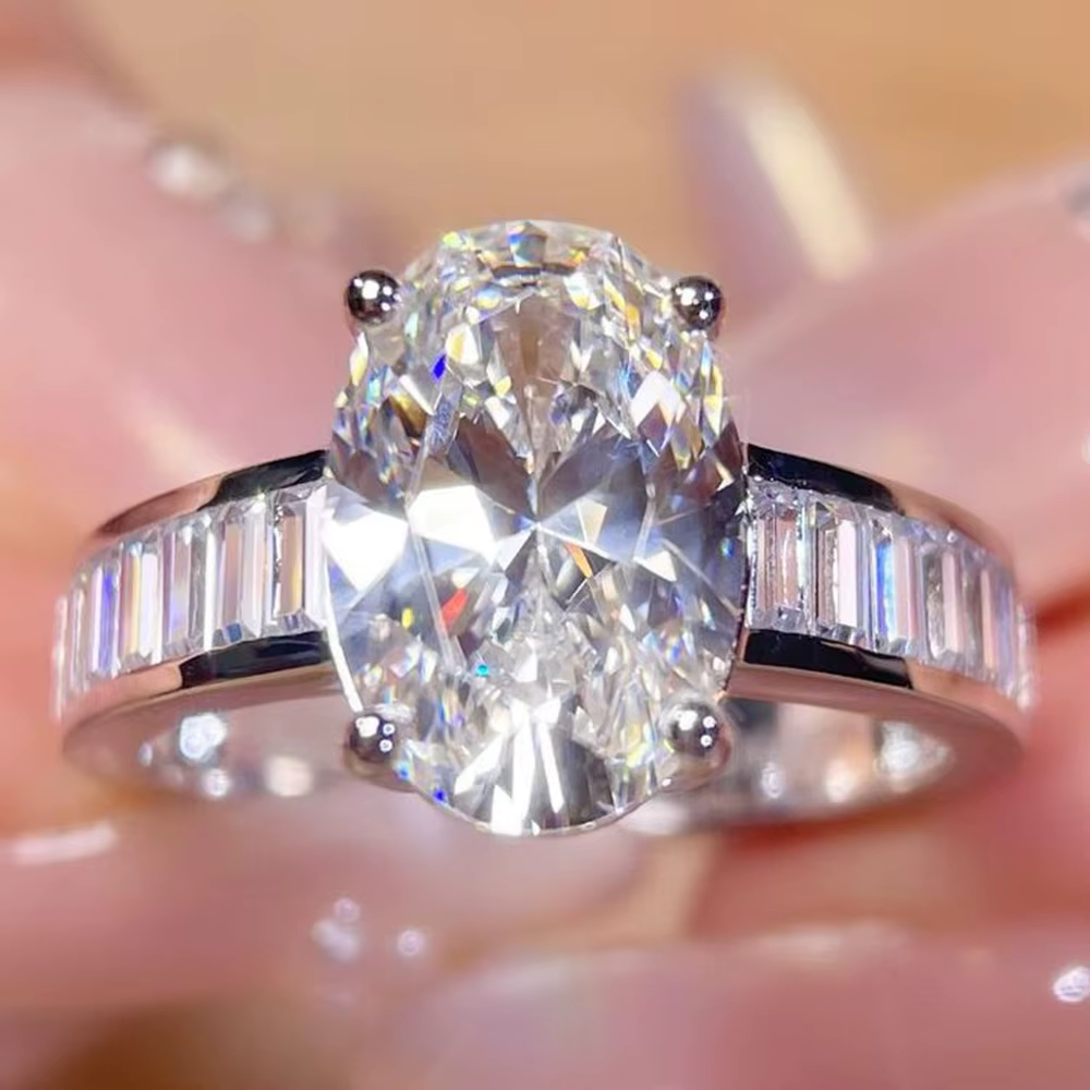 WUIHA Vintage 100% 925 argent Sterling 5.7 CT laboratoire saphir haute teneur en carbone diamants pierres précieuses bague de fiançailles de mariage bijoux fins
