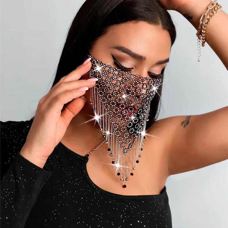 Masque facial en strass brillant